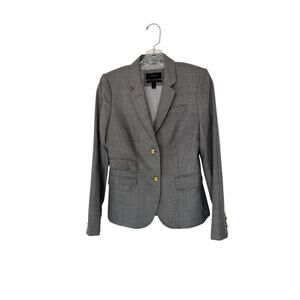 J.Crew Gray Preppy Work Office Business‎ Academia Wool Schoolboy Blazer Size 2